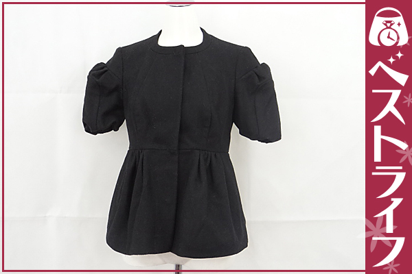 1円 本物 ミュウミュウ ワンピース型ジャケット 38 黒系