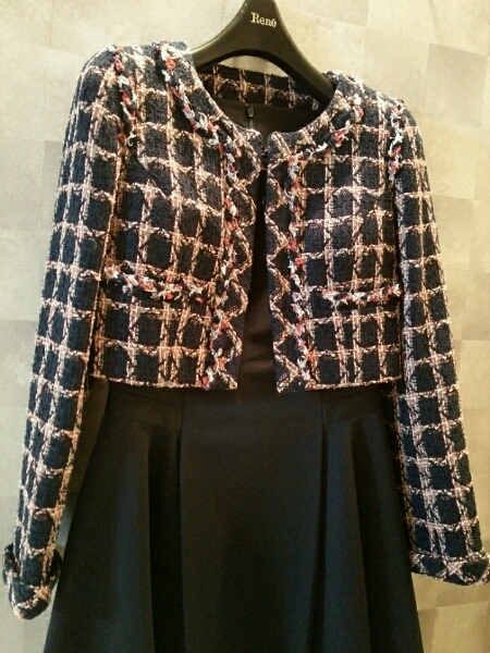 ルネ★ボレロ丈ツイードジャケット38