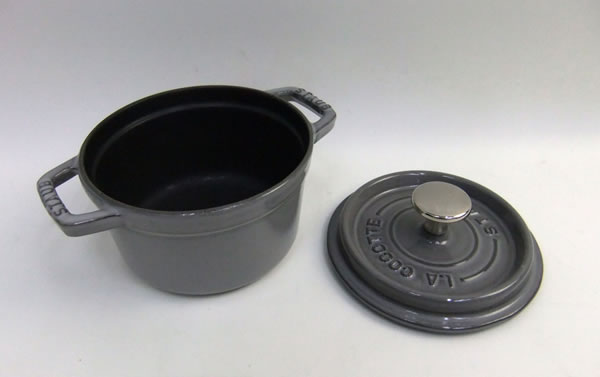 ☆USED☆ STAUB ピコ・ココットラウンド 両手鍋 14cm グレー ランク