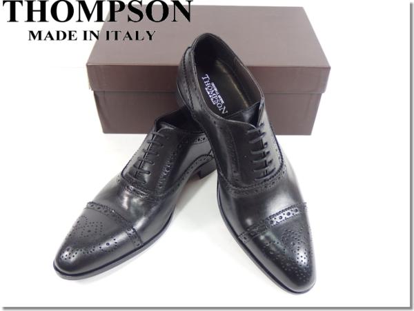 新品5.8万=THOMPSON=ストレートチップ レースアップ伊製101/43