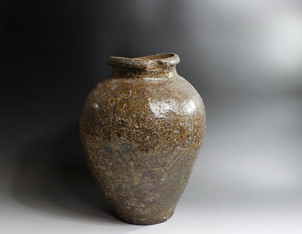 源・e】《江戸期》 古常滑焼 灰被り 窯変 時代壺 源・h《江戸期》古