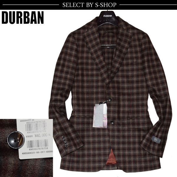 ◆ダーバン◆定価5.4万 伊製生地 シャドーチェックジャケット A6