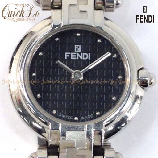 1円 フェンディ レディース クウォーツ 黒文字盤 750L
