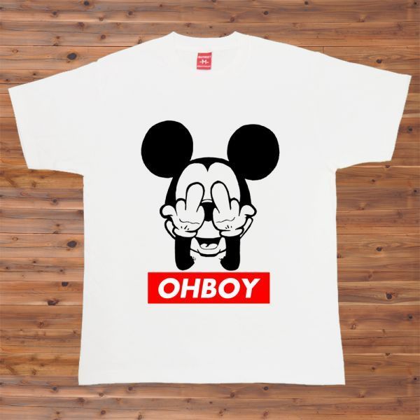 新品 Mickey Mouse ミッキーマウス Fuck ファック Tシャツ5【L