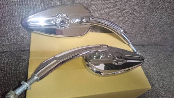 ハーレー純正91315-04スカルティアドロップミラー