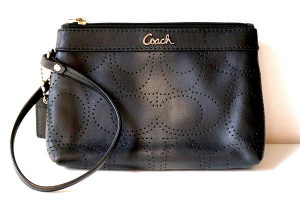 本物 美品 COACH コーチ 本革 レザーポーチ バッグ取付ポーチ 黒