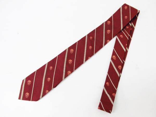ALEXANDER McQUEEN メンズ ネクタイ Bordeaux/Ivory ●FG1339