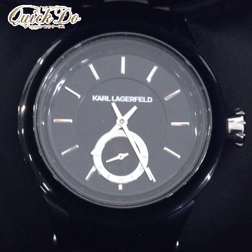 1円 カールラガーフェルド 腕時計 メンズ クォーツ 黒系