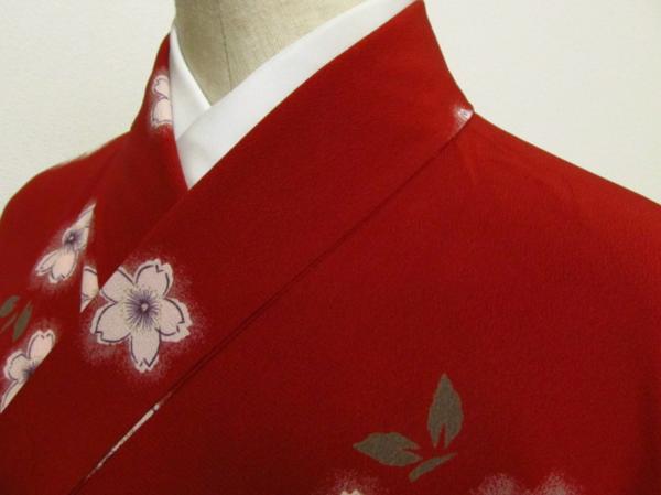 ★着物10★ 1円 化繊 撫松庵 桜 袷小紋 ☆☆☆