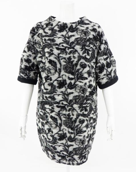 ◆美品【ダイアグラム】花柄ウールワンピース グレー 36