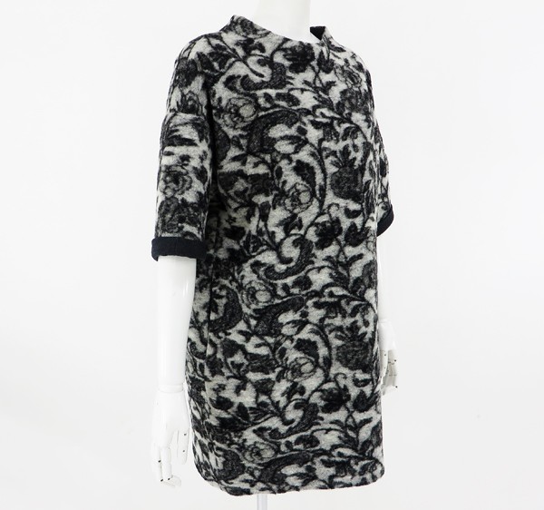 ◆美品【ダイアグラム】花柄ウールワンピース グレー 36