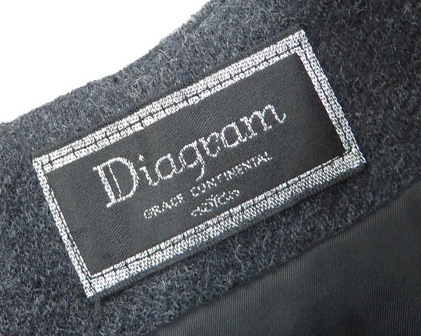 ◆美品【ダイアグラム】花柄ウールワンピース グレー 36