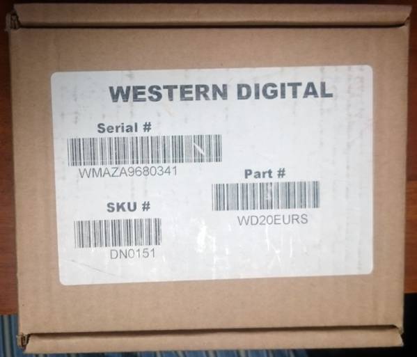 【未使用品】 WD20EURS SATA/3.0Gbs AV-GP 2.0TB DIGA 換装
