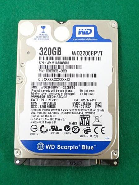 S4417N WDC WD3200BPVT-22ZEST0 320GB 2.5インチ 送料無料