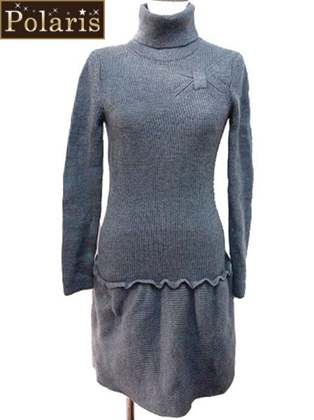 REDヴァレンチノ【本物】 タートルネック長袖ニットワンピース