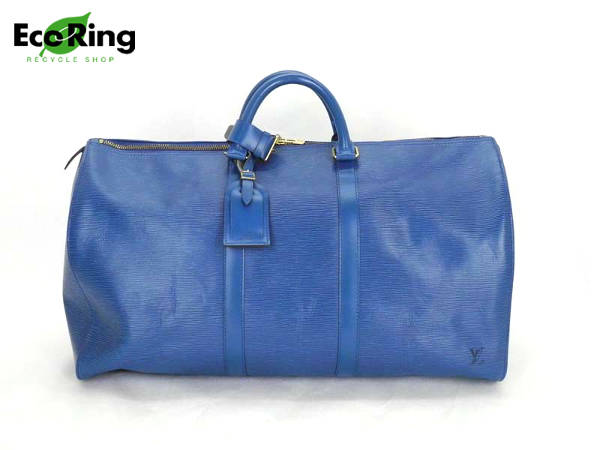 1円 ヴィトン M42965 エピ ボストンバッグ ブルー AQ314