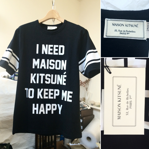 新品 メゾンキツネMAISON KITSUNE I NEED Tシャツ XS 2016SS