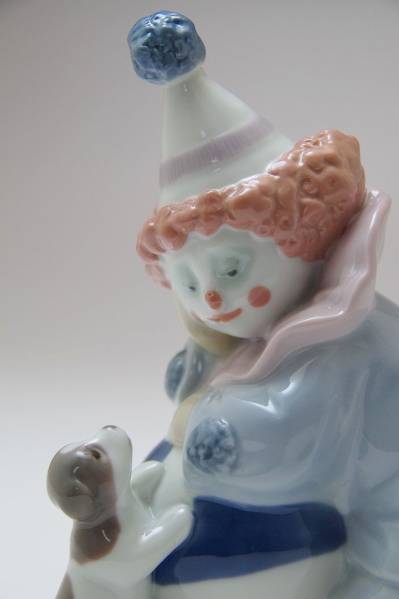 LLADRO リヤドロ 5278 ☆子犬とボールを持つピエロ☆ 美品 西洋陶磁