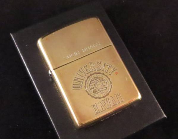 ZIPPO　ソリッド ブラス UNIVERSITY HAWAII　1990年製 未着火