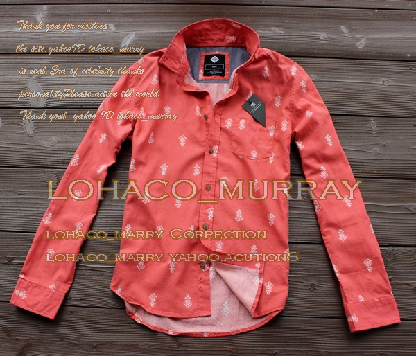 新品●訳あり●メンズ マリン柄ドット シャツM(roseRED ガーゼ