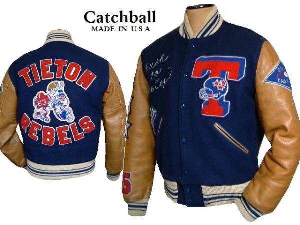☆ Catchball バックドロップ? 袖革スタジャン ☆(検apeビギvan jac)(M 