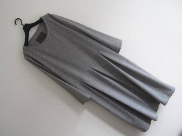 即決●ハンドメイド●カシミア混フラノウール・タックOP/LL