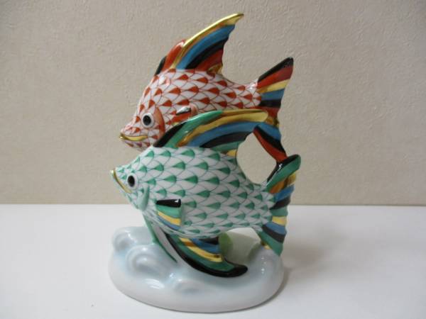 HEREND HVNGARY/HANDPAINTED ヘレンド ハンガリー 魚の置き物