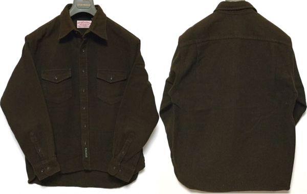 美品☆FILSON GARMENTフィルソン☆ウール素材ワークシャツM濃茶