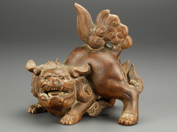 流】古美術品 時代備前焼 獅子置物 時代品 ID896 備前 アンティーク