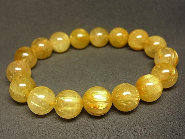 タイチンルチル 天然美品g200円☆黄金タイチンルチル水晶ブレスM 