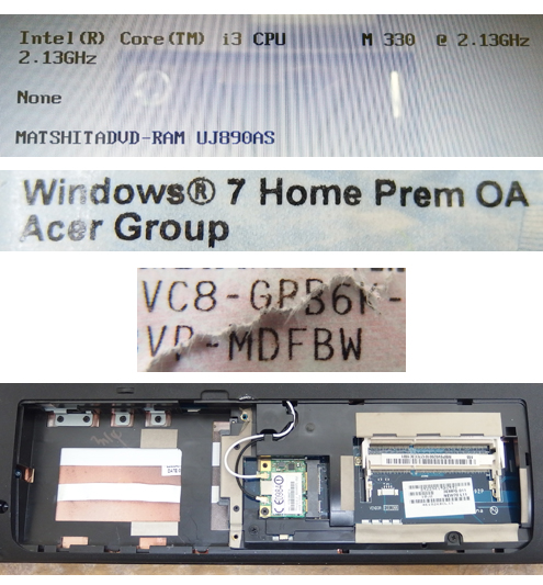 PC37 Acer 5741-H32C/S i3-330M/DVDマルチ/Win7 ジャンク品