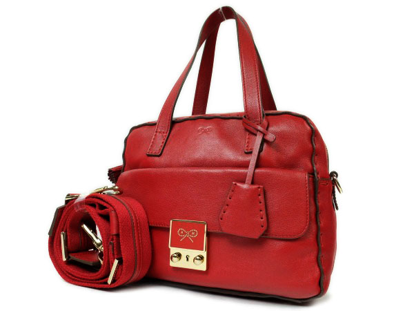 ★美品【アニヤハインドマーチ】スモールカーカー★2wayバッグ赤