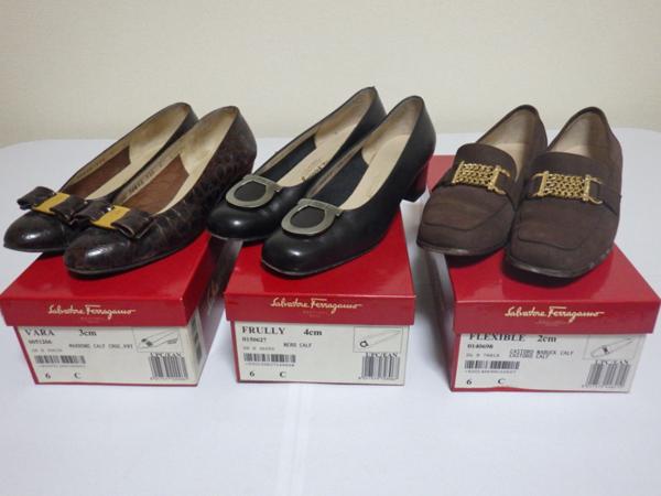《仙台開店》☆フェラガモ サイズ6『3足まとめて』 中古品☆T540