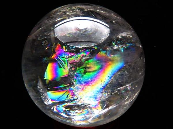 AAA級☆天然レインポー水晶丸玉110B1-58B11 - メルカリ レインボー水晶