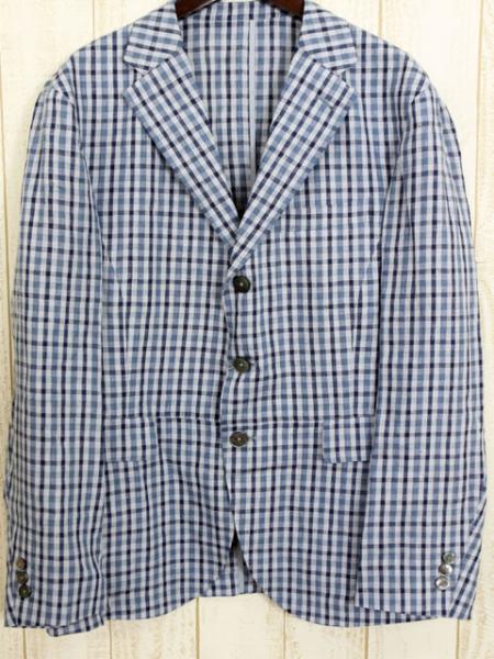 未使用 タケオキクチ 40CARATS&525 ジャケット チェック L 青
