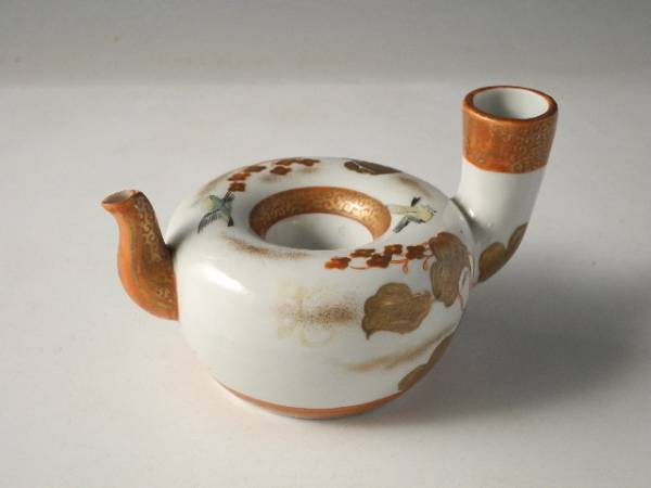 九谷焼 赤絵 10客 色絵 金彩 陶器 造 金蘭手花図六角香炉 煎茶道具
