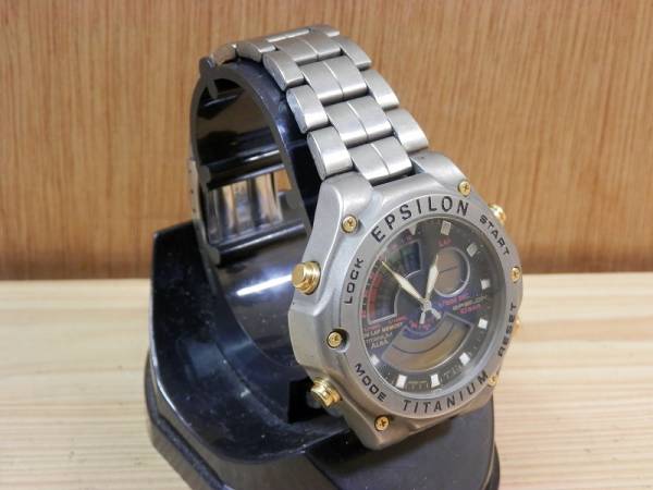 SEIKO/ALBA EPSILON V084-8000 チタン アナデジ 100 LAP MEMORY(アルバ
