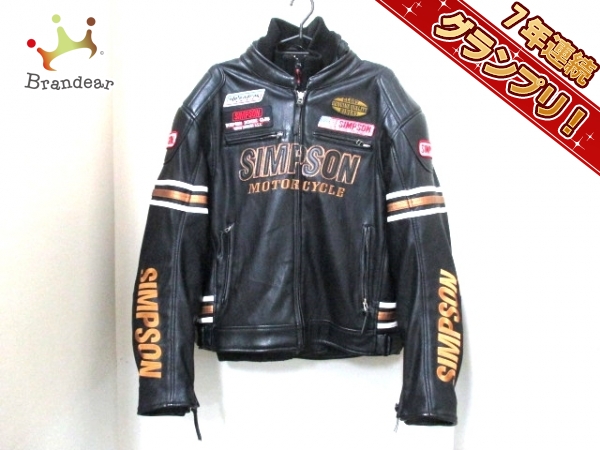 シンプソン ライダースジャケット メンズ 黒 simpson シンプソン 