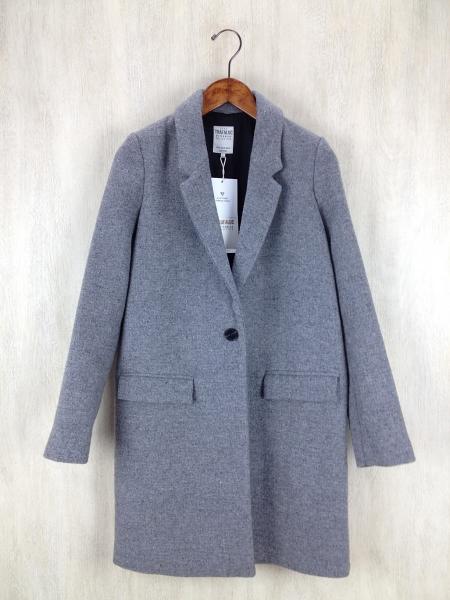 ZARA◆チェスターコート/XS/ポリエステル/GRY/無地