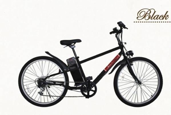 ★電動アシスト自転車 シマノ製6段変速 26インチ202 ブラック★