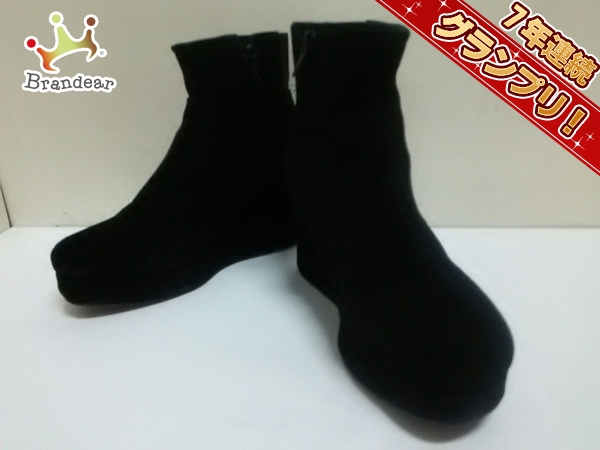 ノーネーム ショートブーツ 36 レディース 黒 ウェッジソール