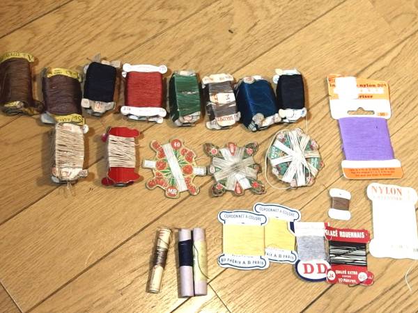 アンティーク フランスアンティーク レース リボン 糸 チュール セット