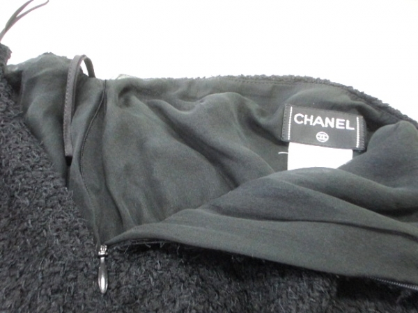 シャネル スカートスーツ 34 レディース ダークネイビー レース