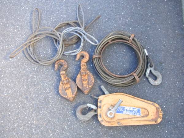 チルホール t-7　７５０kg ワイヤーロープ　滑車　