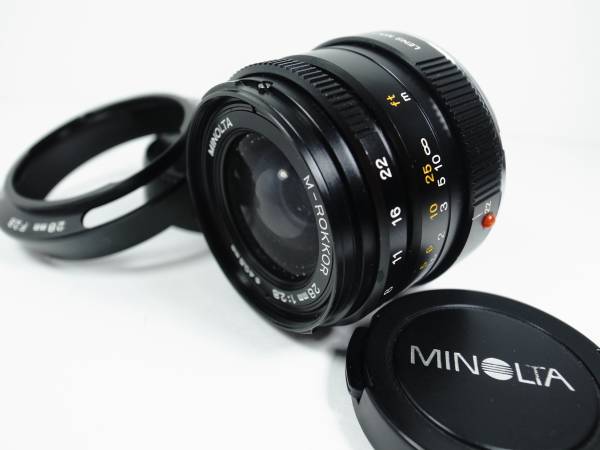 ☆外観新品級☆ MINOLTA M-ROKKOR 28mm F2.8 純正フード付 #32