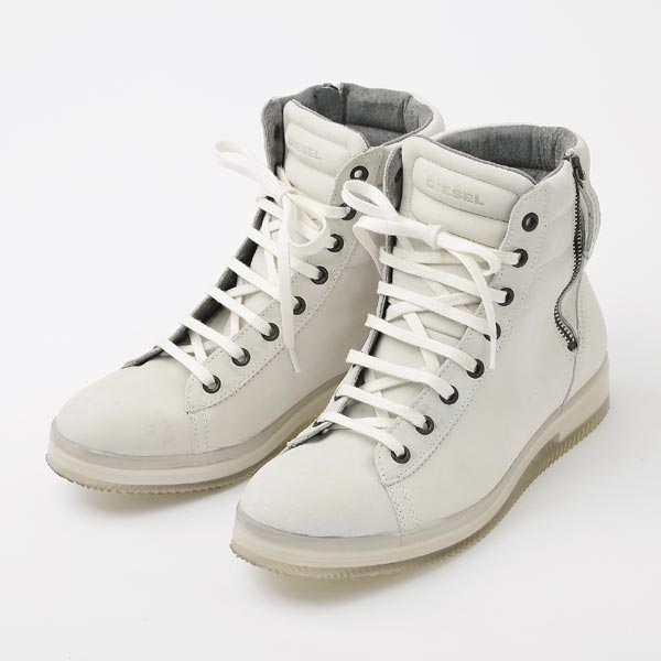 DIESEL サイドジップ ハイカットスニーカー 40/25.5cm 即決☆DIESEL