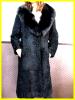 訳あり激安1円スタート☆　ロングコート　毛　ファー付　黒　