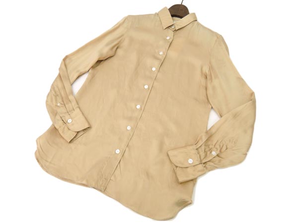 新品 定3.4万 FINAMORE フィナモレ ブラウス シャツ 40 茶