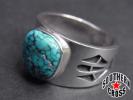 ホピ族 作家DUANE TAWAHONGVA ターコイズリング 23.5号