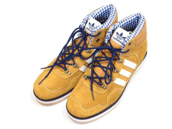 美品アディダスadidasメンズ27cmブーツ風スニーカー春夏チェック